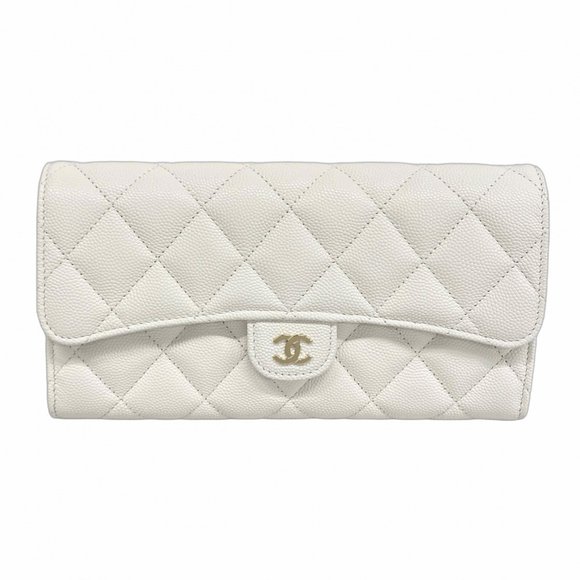 CHANEL White Caviar Leather Wallet - Picture 1 of 10